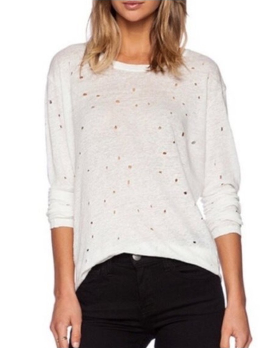 IRO Linen Destructed Tee